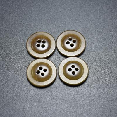 Customized logo thick rim & UFO back 4 holes Suit Buttons natural corozo buttons